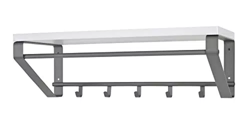 HAKU Möbel Wandgarderobe, MDF, anthrazit-weiß, B 70 x T 30 x H 23 cm