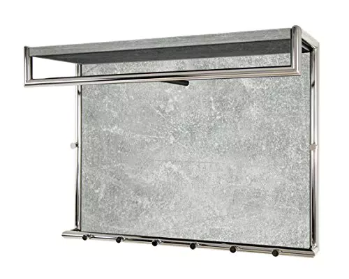HAKU Möbel Wandgarderobe, MDF, chrom-betonoptik, B 80 x T 30 x H 60 cm