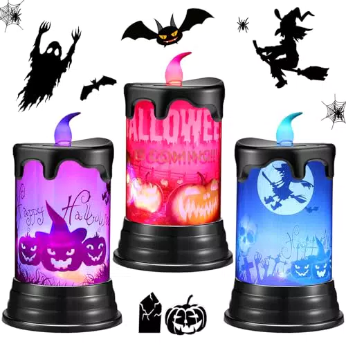 Halloween Stumpenkerzen Flammenlose Halloween Kerze LED Teelichter