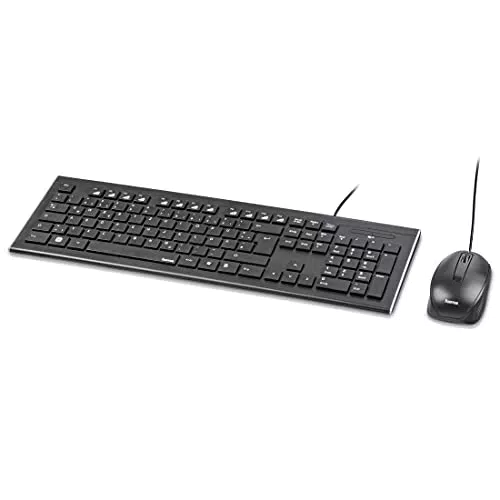 Hama Computertastatur Maus Set schwarz