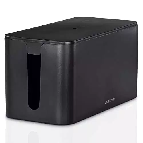 Hama Kabelbox „Mini“ mit Deckel & Gummifüßen schwarz