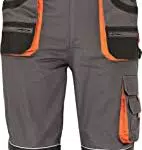 Hans Latzhose - Herren Baumwolle Slim Fit Arbeits-Latzhose - Grau/Schwarz/Orange EU46