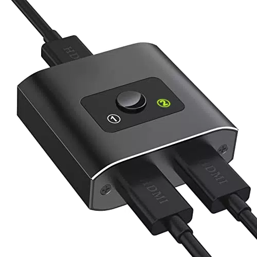 HDMI Switch HDMI Splitter 4K@60Hz, Aluminium Bidirektional HDMI Switch 2 in 1 Out oder 1 in 2 Out HDMI Verteiler