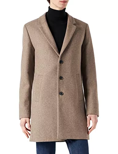 Herren Jack& Jones Klassischer Woll Mantel, Kurzer Coat Elegante Übergangjacke