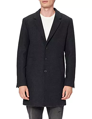 Herren Jack& Jones Klassischer Woll Mantel, Kurzer Coat Elegante Übergangjacke