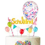 Heyu-Lotus 8 Stuck Schulkind Tortendeko Kuchendeko Schulanfang Einschulung Cake Topper Schulkind Konfetti Ballon Mädchen und Junge