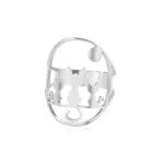 Hipee Edelstahl Katze Ring Vollmond Katze Ring Resizable Hollow Out Kätzchen Kreative Katze Ring Niedliche Tier Haustier Liebhaber Schmuck für Frauen