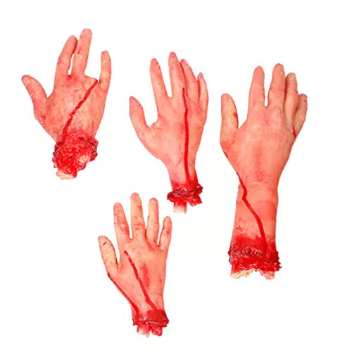Homoyoyo Horror Deko Halloween- Dekoration Haunted House Scary Fake Bloody Broken Severed Hand Fake Arm Body Streich Party Requisiten für Halloween Decor Party Skelett Deko