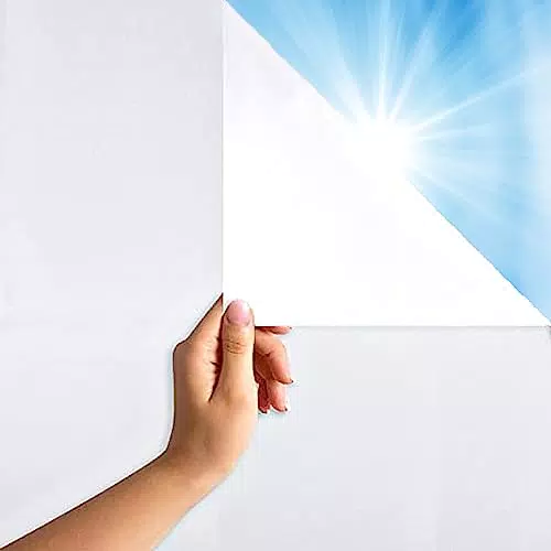 HOMTOL Fensterfolie selbsthaftend Blickdicht 30x400cm Weiß Milchglasfolie Statische Sichtschutzfolie Glasfolie Statische Haftung blickdichte Sonnenschutzfolie mit Anti-UV für Bad Zuhause Büro