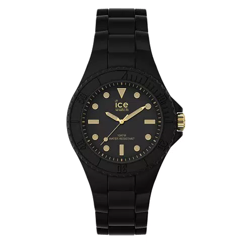 Ice-Watch - ICE generation Black gold - Schwarze Damenuhr mit Silikonarmband - 019143