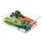 iDesign Kühlschrank Organizer, große Kühlschrank Aufbewahrungsbox mit 2 Fächern für Kühl- und Gefrierschrank