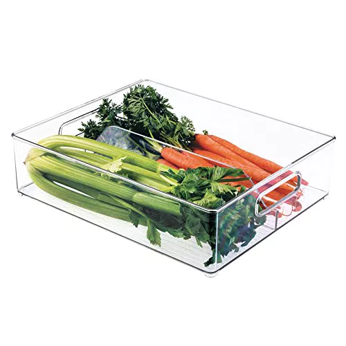 iDesign Kühlschrank Organizer, große Kühlschrank Aufbewahrungsbox mit 2 Fächern für Kühl- und Gefrierschrank