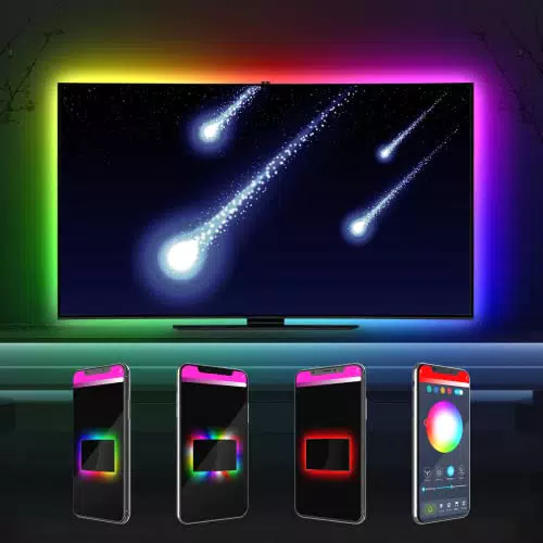 Innonly DreamColor LED TV Hintergrundbeleuchtung, Bluetooth Lichterkette 5m für 40-85 Zoll TV/PC