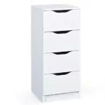 Inter Link Kommode 4 Schubladen Schubladenschrank Beistellschrank Sideboard Melaminbeschichtet Weiß Schubladen mit Griffmulden Westphalen 4