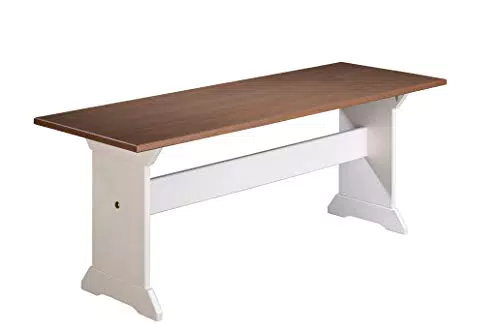 Inter Link Sitzbank Holz Bank Kiefer Massivholz Weiss Sepia braun lackiert