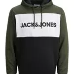 JACK & JONES Herren Warmer Print Hoodie, Logo Sweater Pullover