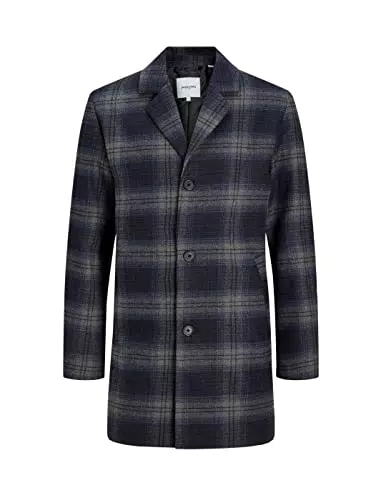JACK&JONES Herren JJTOMMY Wool Coat Jacket, Navy Blazer/Detail:Check