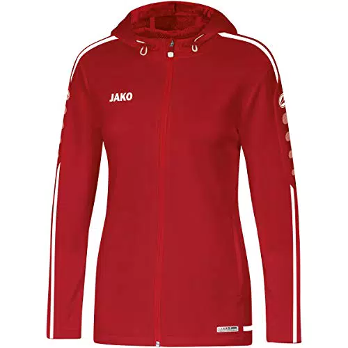 JAKO Damen Kapuzenjacke Striker 2.0, chili rot/weiß