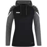 JAKO Damen Kapuzensweatshirt Performance, schwarz/Anthra Light