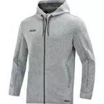 JAKO Herren Kapuzenjacke Premium Basics, grau meliert 6829