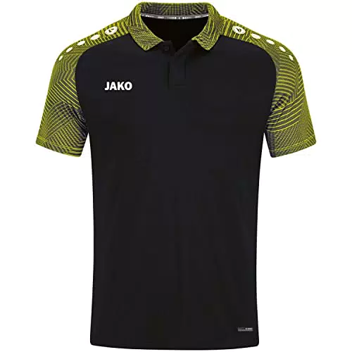 JAKO Herren Poloshirt Performance, Kurzarm, schwarz/Soft Yellow