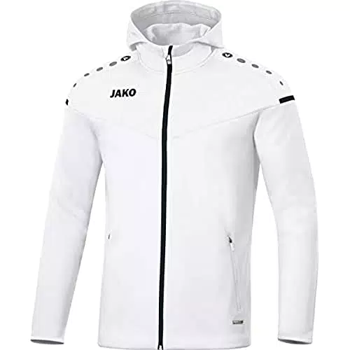 JAKO Kinder Kapuzenjacke Champ 2.0, weiß, 164, 6820