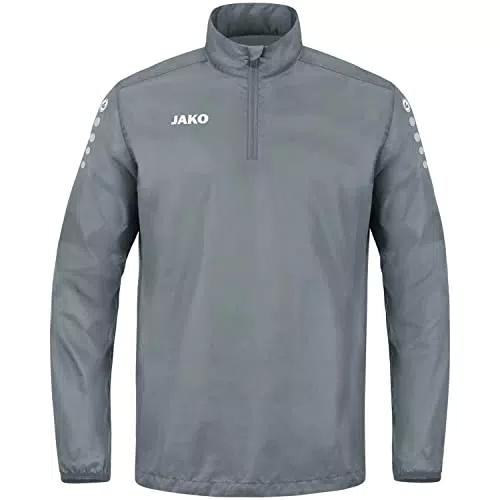 JAKO Men Allwettersweat/Ziptop Rainzip Team, Steingrau