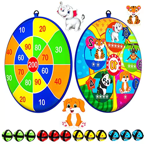 Jesitai 25.5 Inches Spiele Für Kinder Doppelseitige Dartscheibe