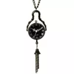 JewelryWe Herren Damen Taschenuhr, Retro Konkav und Konvex Spiegel Runde Uhr Anhänger Analog Quarz Kettenuhr Pullover Halskette Kette mit Römischen Ziffern Zifferblatt