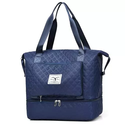 Jiliyote Damen Faltbare Reisetasche Gross Sporttasche Weekender Tasche mit Nassfach und Schuhfach