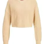 JJXX Women's JXCARLOTA LS Twist Cropped CN Knit Pullover