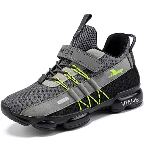 JMFCHI SPORTS Unisex-Kinder Outdoor Atmungsaktiv Leichte Sommer - Kinder Hallenschuhe Jungen Sneaker Sportschuhe Mädchen Laufschuhe Turnschuhe Grau