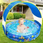 Jojoin Aufblasbares Planschbecken, Sommer Schwimmbad mit Abnehmbarem UV-Schutz Sun Shelter & Einzigartig Doppelschichten-Design