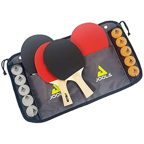 JOOLA Tischtennis-Set Family, 4 Tischtennisschläger + 10 Tischtennisbälle + Tasche