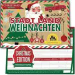 KARTENVERSAND24 Weihnachtsspiel Stadt Land Weihnachten Geschenkideen Fluss Kleinigkeiten Weihnachtsspiele Spielblock Gesellschaftsspiele kleine Spiele Geschenk Teenager