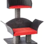 Kerbl 81548 Kratzbaum Lounge Deluxe, Höhe: 70 cm, grau/rot