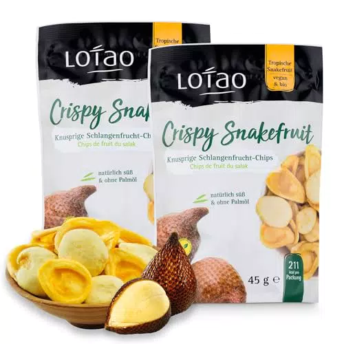 Knusprige Lotao Snakefruit Chips: BIO Schlangenfrucht als fruchtiger Snack ohne zugesetzten Zucker