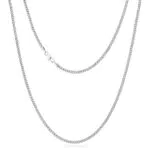 KRKC&CO 3mm Kette Damen, Herren Edelstahl Panzerkette mit Diamantschliff