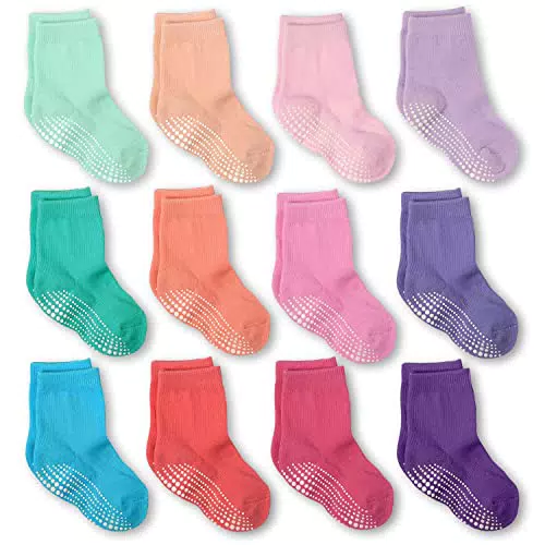 LA Active Kind & Baby Socken - Anti-Rutsch-Socken mit Noppen - Warm und kuschelig - Krabbelsocken für Babys