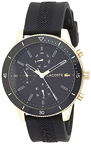 Lacoste Multi Zifferblatt Quarz Uhr für Herren mit Schwarzes Silikonarmband - 2010994