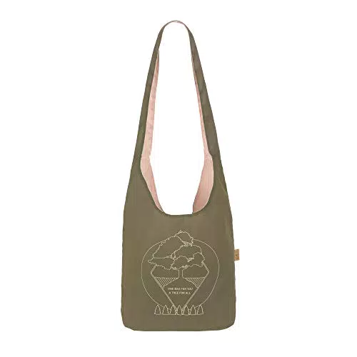 LÄSSIG Einkaufsshopper Umhängetasche Green Label Charity Shopper Tree olive