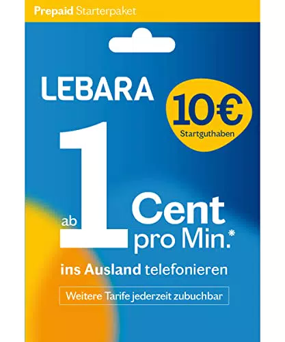 Lebara Prepaid SIM-Karte mit 10€ Startguthaben ohne Vertrag