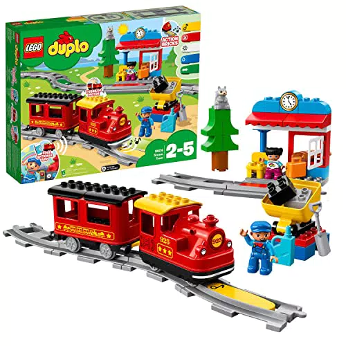 LEGO 10874 DUPLO Dampfeisenbahn, Eisenbahn-Spielzeug Steinen mit Tierfigur