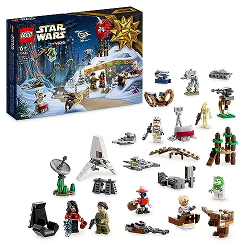 LEGO 75366 Star Wars Adventskalender 2023, Weihnachtskalender mit 24 Geschenken