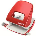 Leitz Büro Locher aus Metall, Für 30 Blatt, Anschlagschiene mit Formatangaben