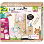 Lena 42833 Eco Bastelset Beste Freunde Box mit je 2 Freundschaftsbändern mit Perlen und-Ketten mit Herz Anhänger
