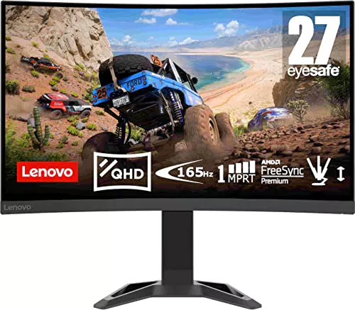 Lenovo G27qc-30, 27" QHD Gaming Monitor, 2560x1440, 165Hz
