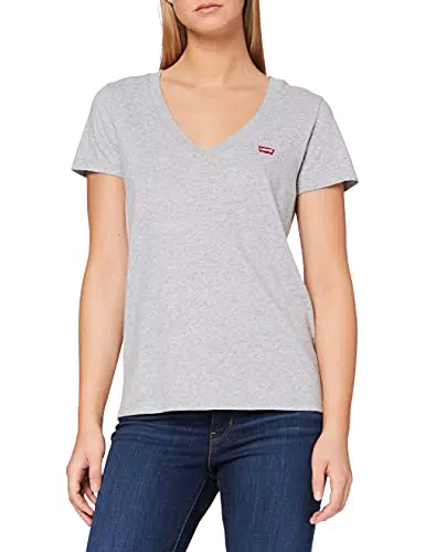 Levi's Damen Perfect V-Neck T-Shirt, Starstruck Heather Grey