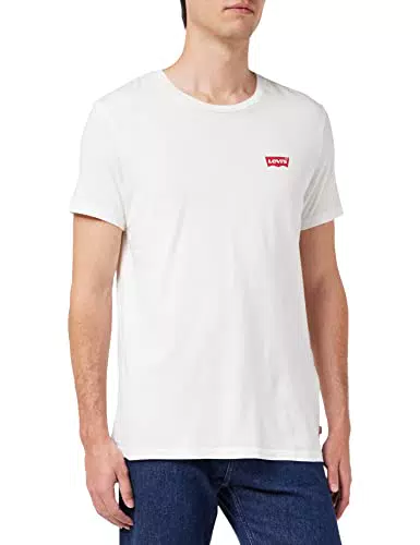 Levi's Herren 2-Pack Crewneck Graphic Tee T-Shirt, Batwing Srt Bright White