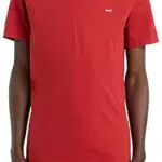Levi's Herren Original Housemark V-Neck T-Shirt, Rhythmic Red